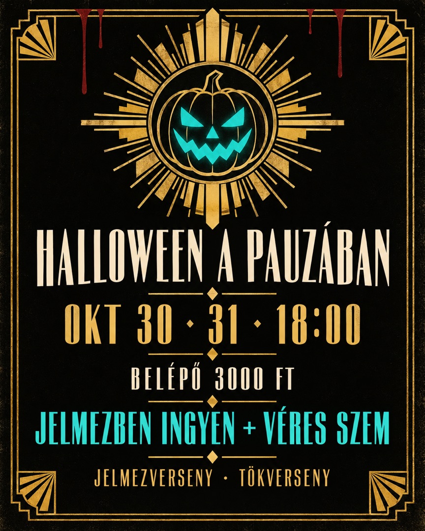 Halloween a Pauzában — okt. 30–31. meghívó
